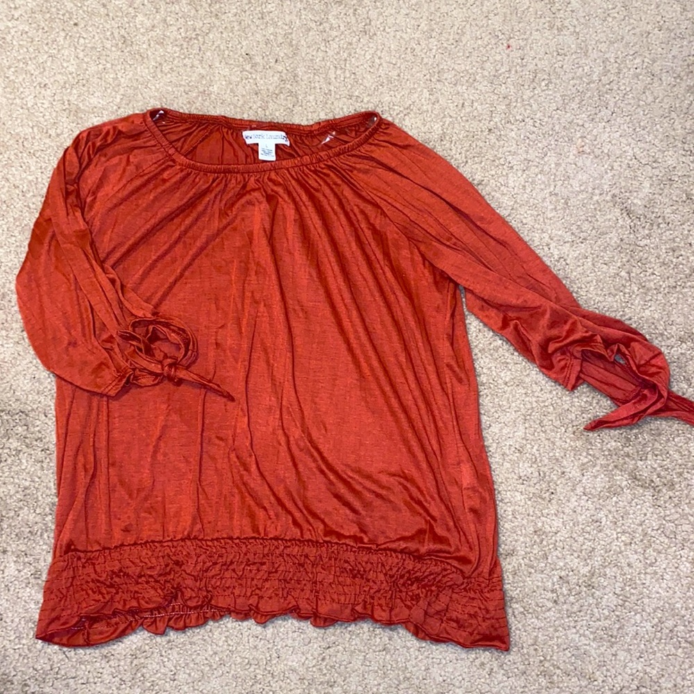 Orange off shoulder blouse
